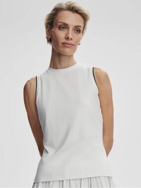 Varley Arton Performance Tank in White/Forest